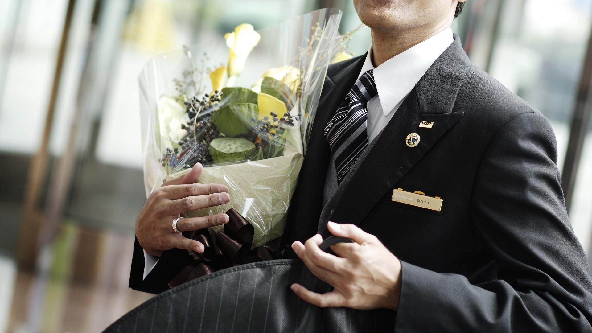 Hospitality service by staff in Conrad Hotel
